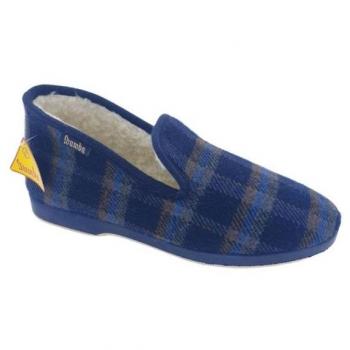 Zapatillas de casa Wamba Confortable de cuadros con interior de borreguito y suela al tono, Marca Victoria