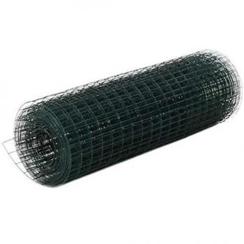 vidaXL Malla Alambre Cuadrada Acero Recubrimiento PVC 10x0.5m Verde Bricolaje