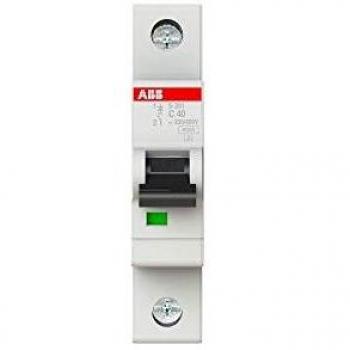 Interruptor automático ABB S201-C40, 1P, 40A, Curva Tipo C, Poder de corte 6 kA, System Pro M Compact, Montaje en Carril DIN