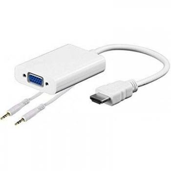 Neklan 2051213 - Conversor HDMI macho a VGA y audio hembra, 0.20 m