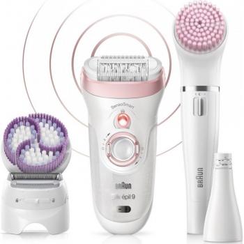 Braun Silk-épil 9 9/975 SensoSmart Beauty Set - Cabezal Pivotante - Uso Seco/Mojado - Cepillo de Limpieza Facial - Guante Refrescante