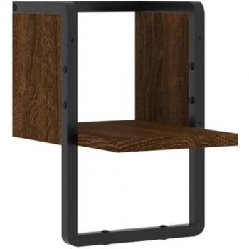 Estante de pared con barra marrón roble 20x25x30 cm