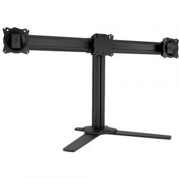 Soporte de Escritorio Triple para Monitor 3x1 con Base 100x100, Compatible con Pantallas de hasta 68.6 cm (27) - Negro