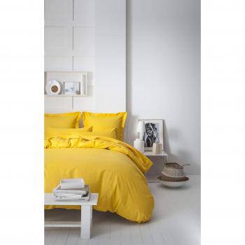 Funda de edredón 100% algodón 57 hilos - 220 x 240 cm - Amarillo azafrán