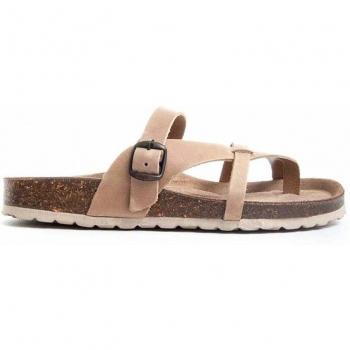 Sandalia de Piel para Mujer en Color Cuero con Detalles Mcalma - Modelo 80618 Beige