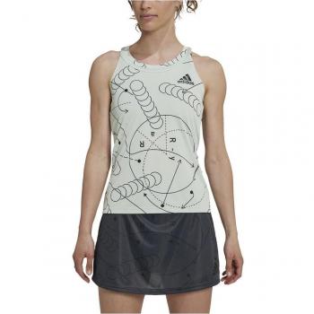 Adidas Club Graphic Camiseta De Tirantes Mujeres - Verde Claro