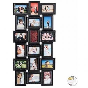 Marco Collage para 18 Fotos, 10x15 cm, Horizontal y Vertical, 104x54 cm, Negro