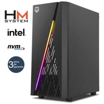 HM System Intel Frost C1 Gaming Tower with Intel Core i5-12400F, 16GB RGB RAM, 500GB M.2 NVMe SSD, GTX 1650 4GB, 700W PSU - NoODD - 3-Year Warranty