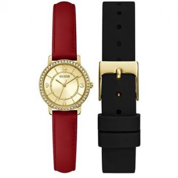 Reloj Analógico Guess Night Life Set GW0643L2 para Dama en Tono Dorado con Correas Intercambiables y Cristales