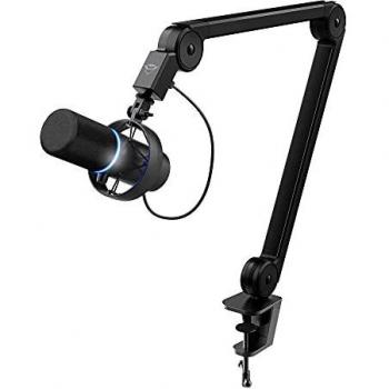 Trust Gaming GXT 255+ Onyx Micrófono Profesional con Brazo, Patrón Cardioide, con Filtro Pop, USB, LED, para Grabación, Podcasting, Streaming, Radiodifusión - Negro