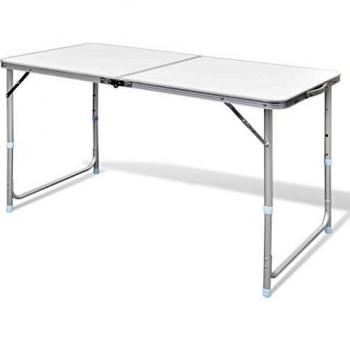 vidaXL Mesita Plegable Picnic Portátil 120x60 cm Mesa Camping Jardín Aluminio
