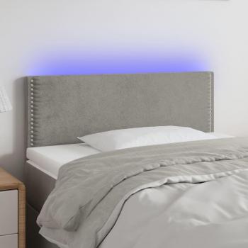 Cabecero LED de terciopelo gris claro 80x5x78/88 cm