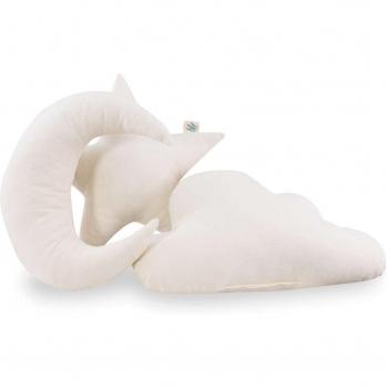 Pack de 3 Cojines Decorativos Infantiles Jyoko en Algodón Orgánico con Formas de Estrella, Nube y Luna