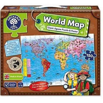 Orchard toys puzle y poster diseno mapa del mundo en ingles importado de gran bretana