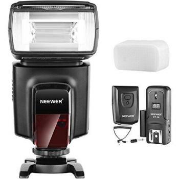 Neewer TT560 Flash Speedlite con CT-16 Kit de Disparador Inalámbrico para Canon, Nikon, Panasonic, Olympus, Pentax y otras Cámaras Réflex Digitales, Duro Difusor Incluido