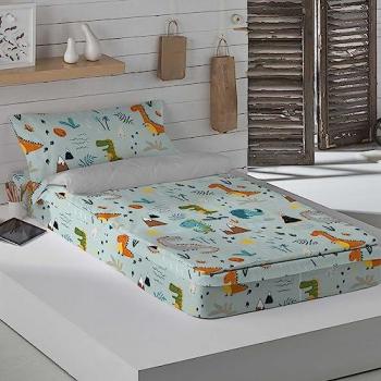 Saco Nórdico Infantil Saurus 100% Algodón Sin Relleno para Cama de 90 cm, Fabricado en España
