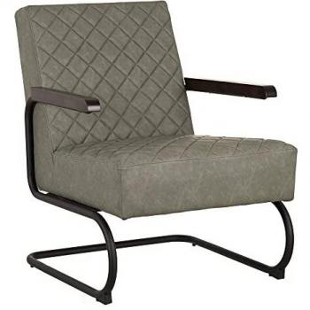 Sillón Verde tapizado de Polipiel y Metal de 61x70x85 cm - LOLAhome
