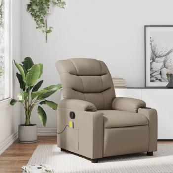 Silla de masaje reclinable en cuero simulado color capuchino