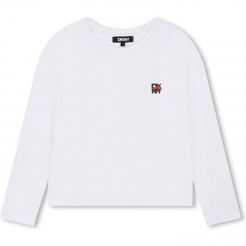 Camiseta de niña DKNY de manga larga con cuello redondo D62066