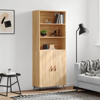 Aparador alto de madera multicapa color roble Sonoma 69,5x34x180 cm