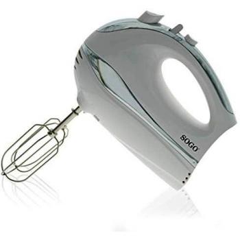 SOGO SS-14280 Batidora Amasadora de Varillas Repostería, 300 W, 5 Velocidades, Blanco - Cromo