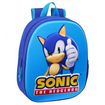 Mochila 3D Sonic The Hedgehog Speed Preescolar 27x33x10cm