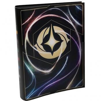 Portfolio de tarjetas Disney Lorcana Shimmering Skies con páginas de álbum, diseñado para almacenar y proteger cartas del juego Disney Lorcana, incluye ilustraciones temáticas de Disney, material resistente y cierre seguro