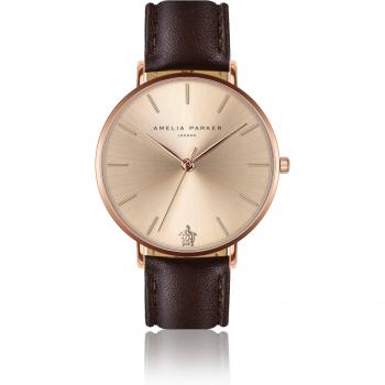 Amelia Parker Gold Sky Women's Leather Watch