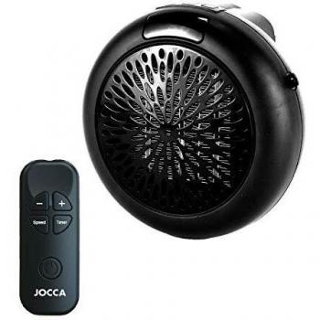 Jocca Mini Calefactor SIN Cable 1477-600W - 2 VELOCIDADES - TERMOSTATO Regulable - Temporizador PROGRAMABLE hasta 12 Horas - M