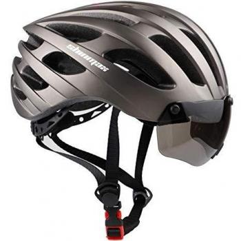 Shinmax Casco Bicicleta Adulto,Casco Bicicleta Hombre Mujer,Casco Bicicleta con Visera Magnética,Casco Bici con Carga USB luz Casco Bicicleta Adulto Montaña para Ciclismo Snowboard 57-62CM