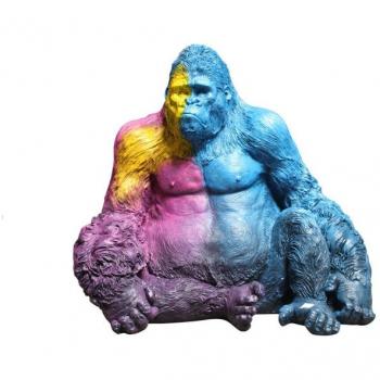Figura Decorativa Multicolor Moderna Gorila 92 x 64 x 85 cm DKD Home Decor
