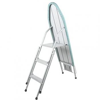 Tabla de Planchar y Escalera Plegable 2 en 1 - Compacta, Resistente y Soporta hasta 150 kg con Funda Lavable