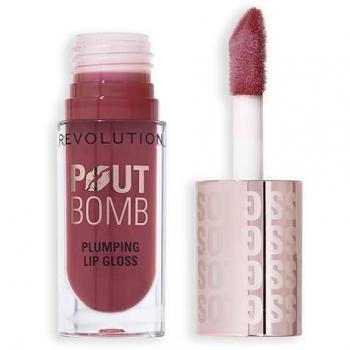 Revolution Pout Bomb Plumping Lip Gloss - Wild Mauve Pink, High-Shine, Vegan & Cruelty-Free