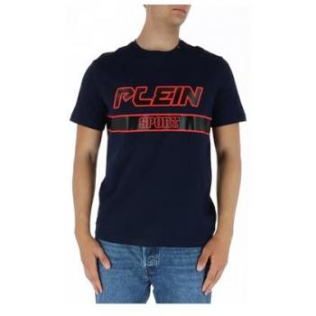 Plein Sport Men's Blue Cotton Short Sleeve T-Shirt with Logo - Size S