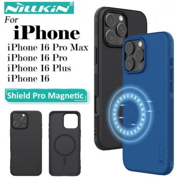 Nillkin Super Frosted Shield Pro Magnetic Case for iPhone 16 - Black, Soft TPU Frame with PC Back Cover