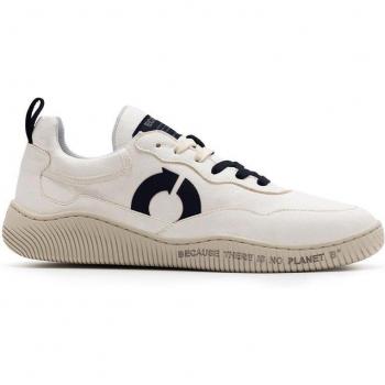 Zapatillas deportivas de mujer Ecoalf Alcudiia blancas con cierre ajustable de cordones, planas y casuales
