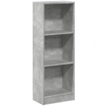 Librería de Madera de Ingeniería Gris Hormigón 40x24x109 cm, Estantería de Libros y Almacenamiento