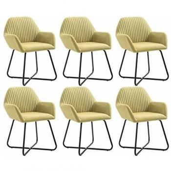 Green Fabric Dining Chairs Set of 6