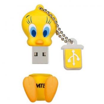 Emtec L100 Looney Tunes Tweety - Memoria USB 2.0, 4 GB, lectura 15 MB/s, escritura 5 MB/s, amarillo