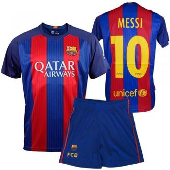 FC BARCELONA- Conjunto 1ª Equipación Infantil 2016-2017, Réplica Oficial MESSI- Talla 2 años