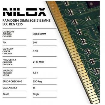 Nilox Memoria DDR4 TFT, 8 GB, 2,133 MHz, RDIMM