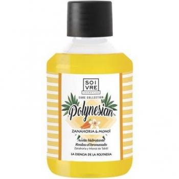 Soivre Polynesian Zanahoria y Monoï 250ml - Aceite corporal hidratante con extracto de zanahoria y aceite de monoï, formulación nutritiva, aroma tropical, ideal para piel seca, textura ligera y rápida absor