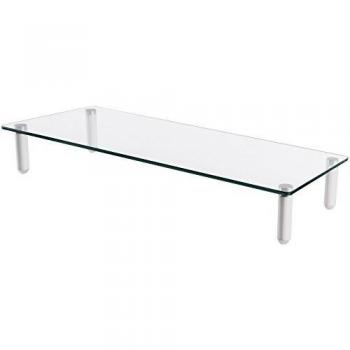 Elevación del monitor de vidrio DIGITUS Universal - Soporte de pantalla - Carga 20 kg - Antideslizante - Pies blancos