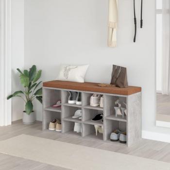 Zapatero hormigón gris 103x30x48 cm madera multicapa