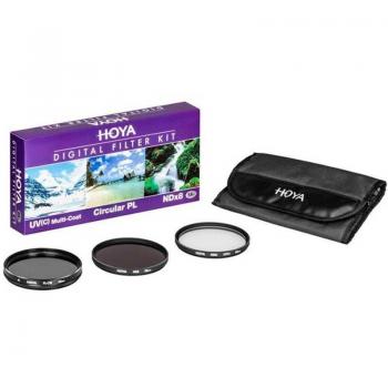 Kit de Filtros Digitales Hoya 52mm (UV, Polarizador Circular y ND8)