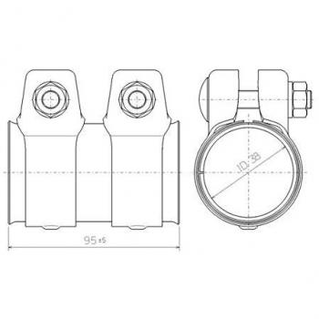 Abrazadera de tubo de escape WALKER 80708 para sistemas de escape de vehículos HYUNDAI i10, SKODA Roomster, Citigo, SEAT Mii y VOLKSWAGEN UP