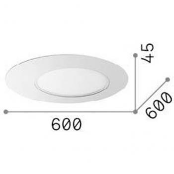 Plafón LED Iride Ideal Lux, blanco, Ø 60 cm, metal, 1850Lm, 3000K