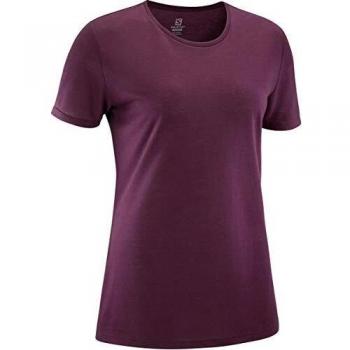SALOMON Comet Classic tee Camiseta, Mujer, Winetasting/Heather, XS