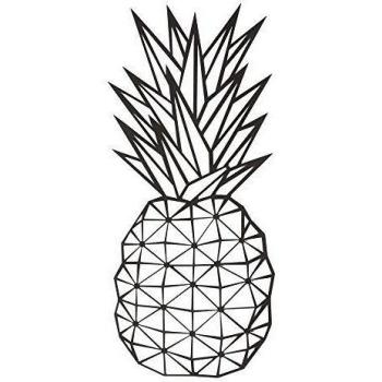 Decoración de Pared en Metal piña Negro – Art, Casa, Déco – para Estar, Escritorio, Pared