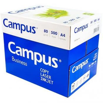 Papel A4 Campus 80 gr - Caja de 2500 Hojas Multiusos para Impresora, Fotocopiadora y Uso Escolar